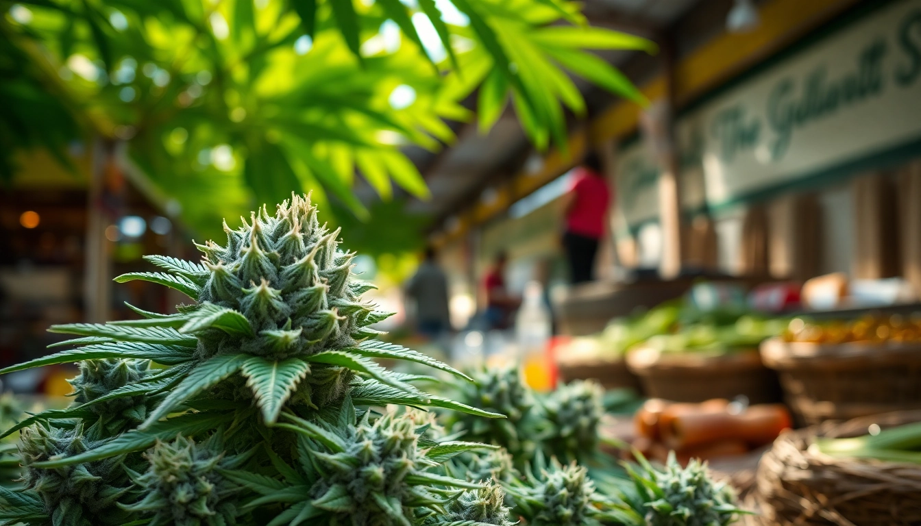 Charlotte's web flower for sale showcased in a bright marketplace with fresh buds and natural ambiance.